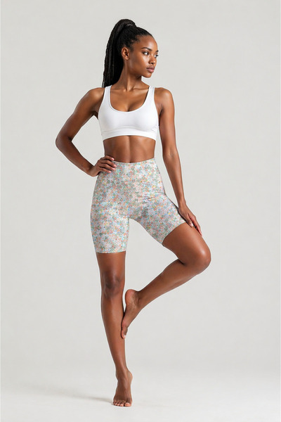 JOLT Ψηλόμεσο κολάν με σχέδιο Biker Γυναικείο αθλητικό κοντό κολάν που συσφίγ...