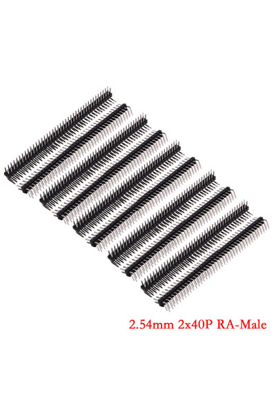 Choice 10PCS 2.54mm 2x40P RA-Male 10Pcs 2.54mm 2*40Pin 90 degree Right Angle ...