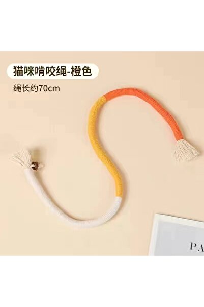 Choice Vitality Orange 1 Piece Interactive Teeth Grinding Cotton Rope Cat Toy...