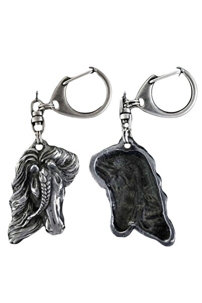 Art - Dog Cal Friesian I - Breloc placat cu argint cu câine, decorațiune pent...