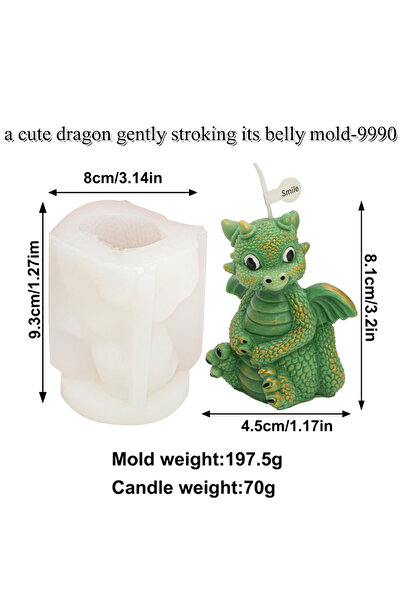 choice2 baby dragon mold 04 3D Dragon Shape Candle Mold with Stacked Book Per...