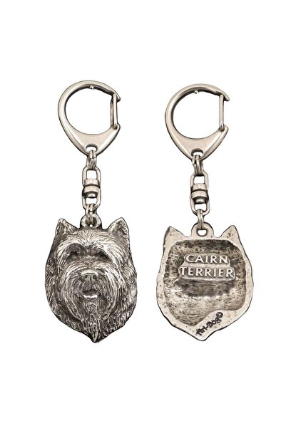 Art - Dog Cairn Terrier II - Silver-plated key ring with dog, handbag decorat...