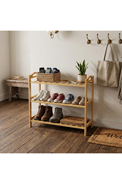 BEC13 Wooden Shoe Rack Storage Organizer Modern Stylish Design