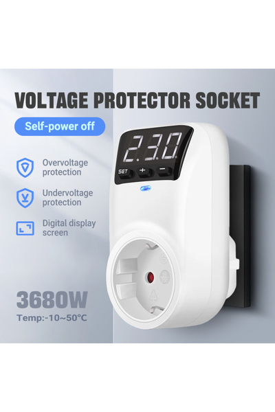 Choice1 EU 230V 16A Adjustable Voltage Protector Socket with Automatic Reset ...