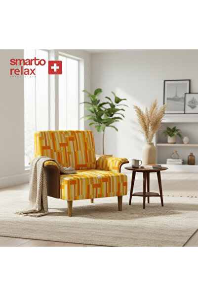 Smarto relax Ahşap İskelet Kolçaklı Tekli Modül Koltuk 80x80 – Polyester Kuma...