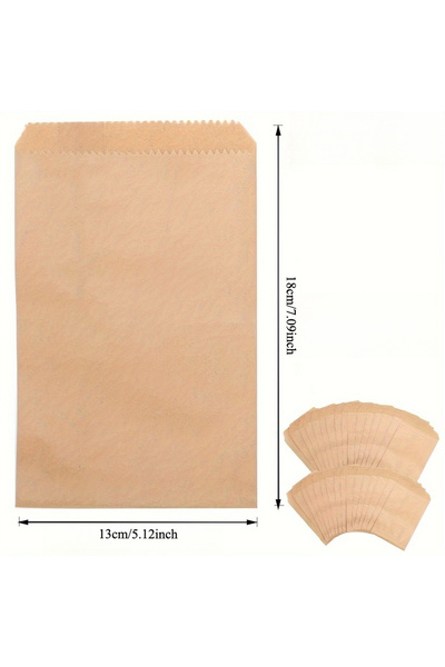 Choice 25 pcs 13x18cm 25 pcs Natural Kraft Paper Bags, Food Grade Food Storag...