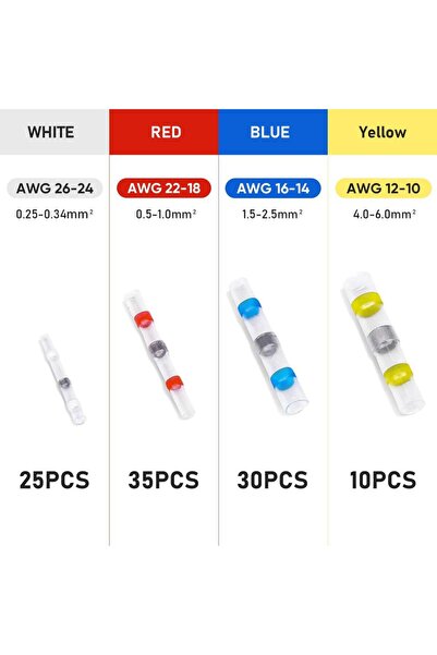 Choice 100PCS MIX 100pcs Waterproof Solder Seal Heat Shrink Butt Wire Connect...