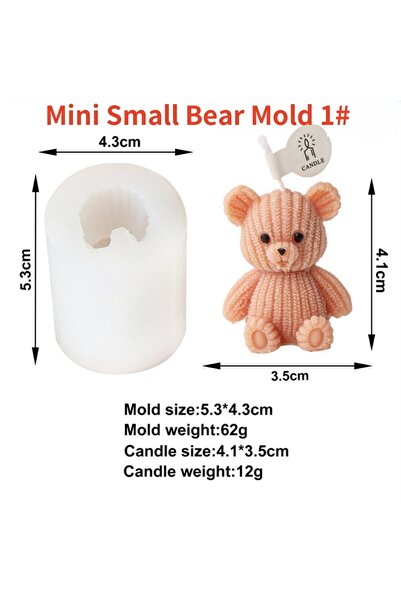 Choice1 Small Bear Mold 1 3D Cute Bear Candle Making Mould Mini Teddy Bear Sc...