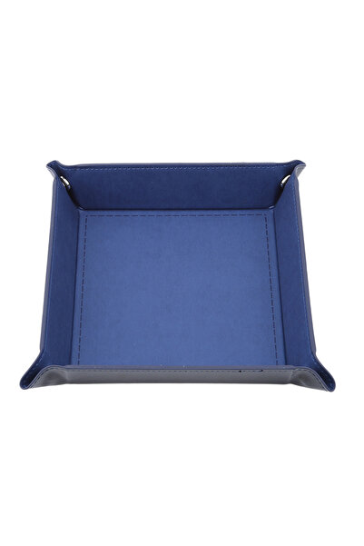 choice2 royalblue Creative PU Leather Valet Trinket Folding Tray Collapsible ...