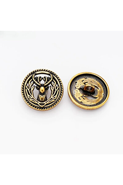 Choice 5PCS Gold 23MM 5pcs 23mm hollow-out deer head Nomad style Metal Button...