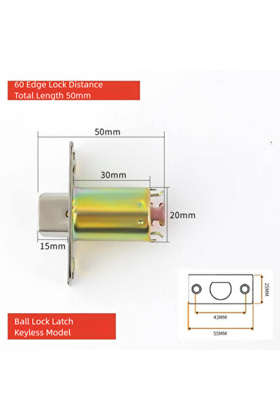 Choice3 Flat Latch-50mm Universal Ball Lock Latch Bolt/Home Furniture Door Ha...
