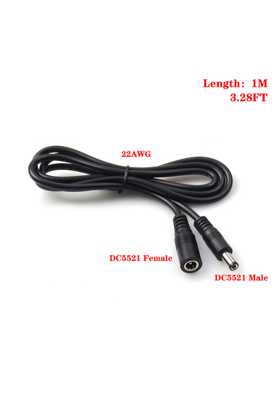 Choice6 1M(black) 【LANO】 1M 2M 5M 8M 10M 15M Black DC Power Extension Cable 5...