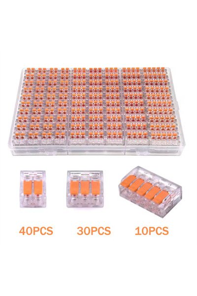 Choice1 80PCS 20/80pcs Box Electrical Lever Wire Connectors 2 Port 3 Port 5 P...