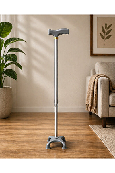 hediyeconcepti Metal 4 Ayaklı Ayarlanabilir Destek Bastonu T Saplı Ergonomik ...