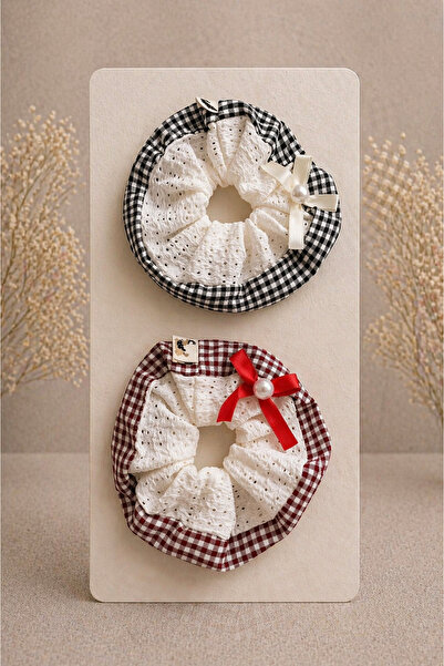 yiora Λαστιχένια Πόρπη Premium 2 τεμαχίων Καρό Pinterest Πόρπη Κόκκινο-Μαύρο