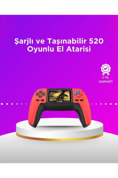 Empressco P5 Taşınabilir Retro Konsol – 520 Oyun, Ergonomik Tasarım, Nostalji...