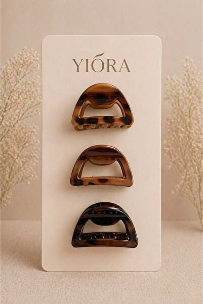 yiora 3 τεμάχια καφέ πολυτελής πόρπη με μάνδαλο μικρού μεγέθους