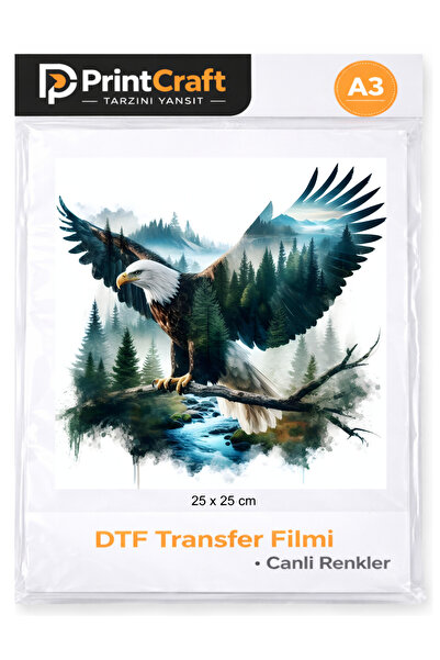 Palo Santo 25x25 cm Doğa ve Kartal Modeli Ütü ile Yapışan DTF Transfer Baskı ...
