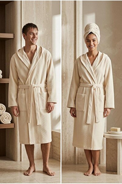 Loselya Μαλακό και άνετο πλεκτό μπουρνούζι Unisex με κουκούλα Lacost