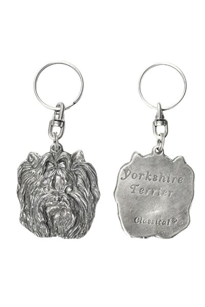 Art - Dog Yorkshire Terrier- Silver-plated pendant with a dog in a decorative...
