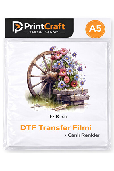 Palo Santo 9x10 cm Bahçe Süsü Çiçekler Modeli Ütü ile Yapışan DTF Transfer Ba...