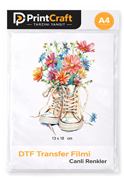 Palo Santo 13x18 cm Çizme ve Çiçekler Modeli Ütü ile Yapışan DTF Transfer Bas...