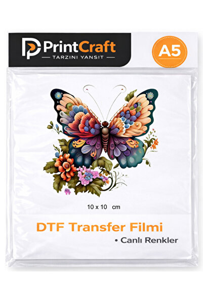 Palo Santo 10x10 cm Desenli Kelebek Modeli Ütü ile Yapışan DTF Transfer Baskı...