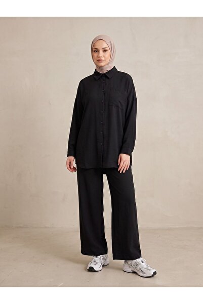 Foremia Pocket Detail Trouser Suit-Black