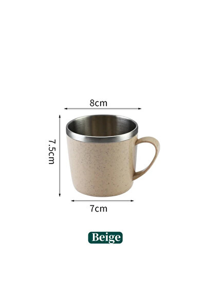 choice2 220ml Beige Double Layer Anti-scalding Stainless Steel Cups Plastic H...
