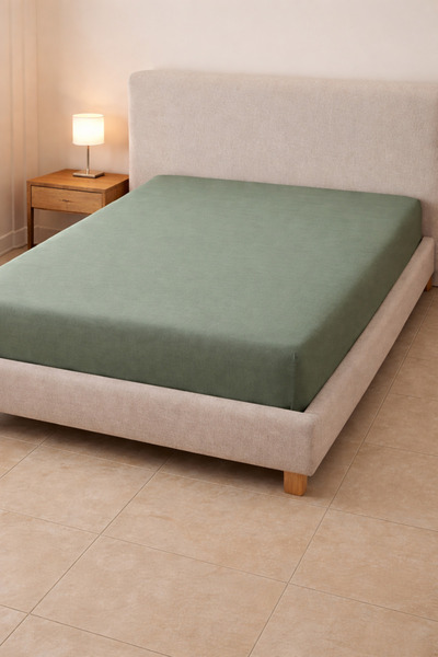 LUNGA VİTA Outlet Tight Weave Combed Cotton Elastic Fitted Sheet