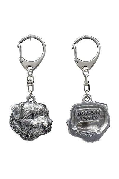 Art - Dog Norfolk Terrier - Breloc placat cu argint cu câine, decorațiune pen...