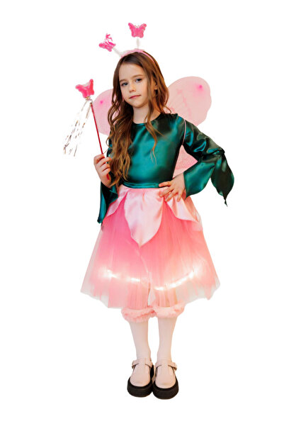 fustite cu luminite Φωτιζόμενη Στολή, Ροζ Νεράιδα των Λουλουδιών, Πεταλούδα, ...