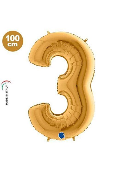 parti show 3 Foil Balloons Gold (100X70 cm)