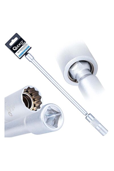 GEKO Cheie tubulară lungă pentru bujii 16mm 3/8 310 mm, cu articulație cardan...