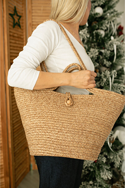 SURENO Ψάθινη τσάντα παραλίας, ψάθινη, τσάντα από γιούτα, γυναικεία τσάντα, τ...