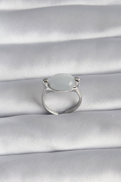 silky glows Stylish and Luxurious Brass Silver Color Pearlescent Women's Ring...