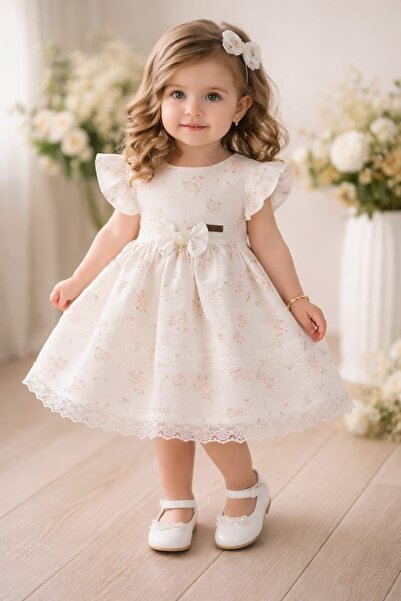 BabyChacha İncili Çiçek Müslin Elbıse