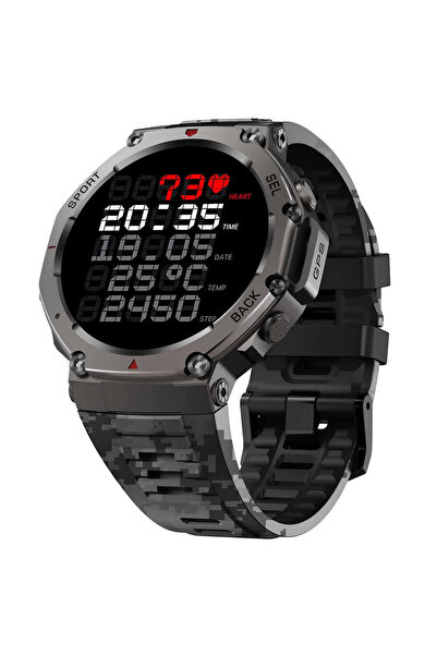 Microwear DM 58 GPS 45 χιλ. Έξυπνο ρολόι με μετρητή καρδιακών παλμών (Μαύρο Κ...