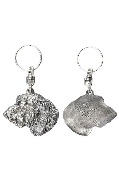 Art - Dog Irish Wolfhound - Silver-plated pendant with a dog in a decorative ...