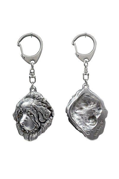 Art - Dog Mastiff Tibetan - Breloc placat cu argint cu câine, decorațiune pen...