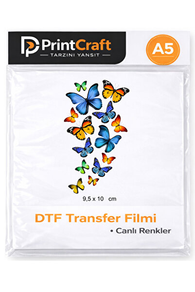 Palo Santo 9,5x10 cm Kelebekler Modeli Ütü ile Yapışan DTF Transfer Baskı (A5)
