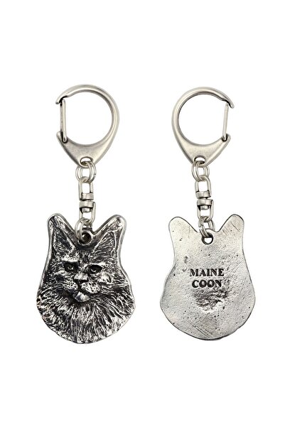 Art - Dog Maine Coon - breloc placat cu argint, decorațiune pentru geantă, pa...