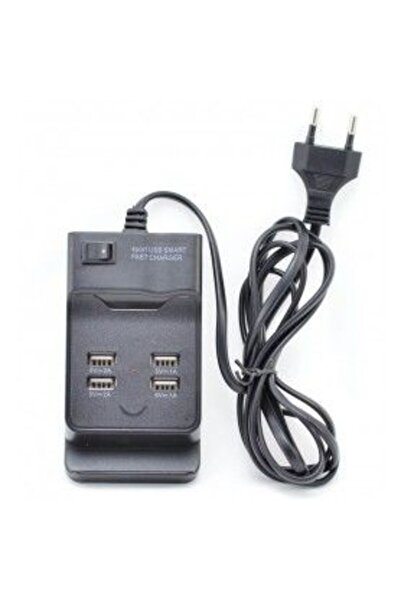 Bibilel Mains Charger 220V - 4 x USB 5V/6A Black,