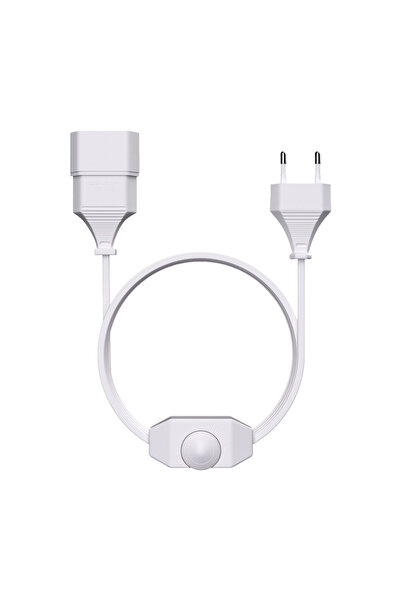 Choice white Dimmable LED switch extension cord power socket 2-pin flat EU pl...