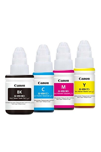 Canon GI-490PGBK , GL490C , GL490M , GL490Y , Orıjınal Mürekkep Seti