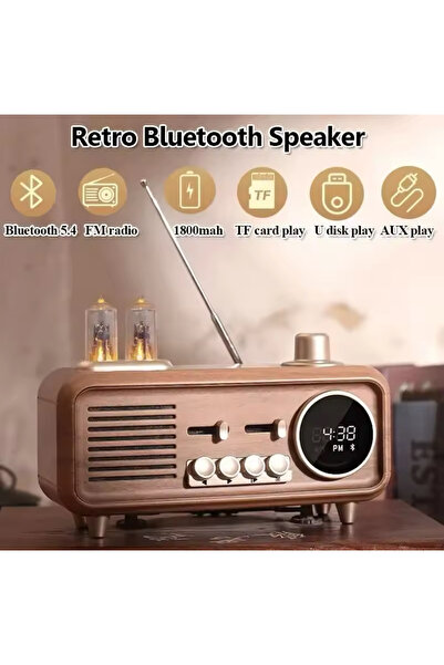 Empressco yüksek kalite Bluetooth hoparlör Retro taşınabilir kablosuz ses kut...