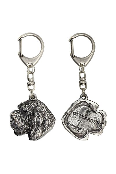 Art - Dog Otterhound - Breloc placat cu argint cu câine, decorațiune pentru g...