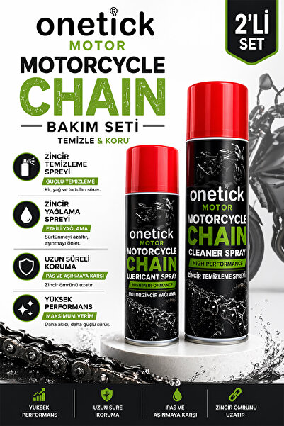 Onetick Motor Motosiklet Zincir Bakım ve Yağlama Seti 2’li – Zincir Temizleme...