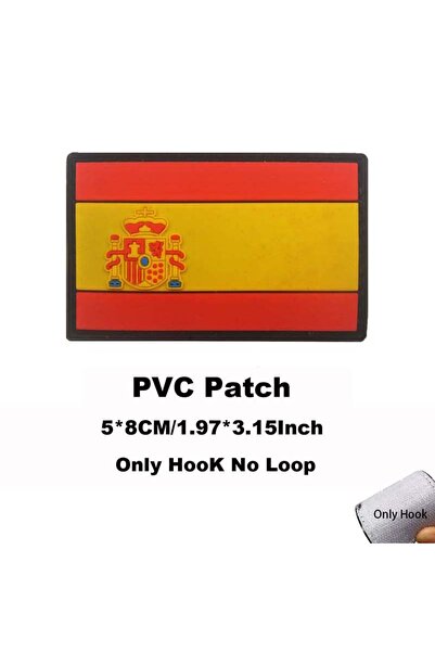 Choice6 شارة حقيبة ظهر ثلاثية الأبعاد من مادة PVC بتصميم أعلام إسبانيا (أحمر ...