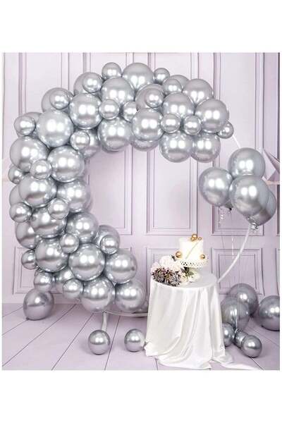 JOLLITY LLC Metallic Chrome Balloons 50 Pcs 12 Inch Helium Shiny Thicken Late...